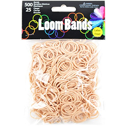 Preisvergleich Produktbild Midwest Design Loom Bands 500 / Pkg W / 25 Clasps-Tan
