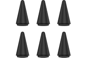 TQQ Confezione da 6 Punte di Ricambio per Pencil, compatibili Solo per Pencil, Formato Originale 1:1, Punte ad Alta sensibilità (Nero)
