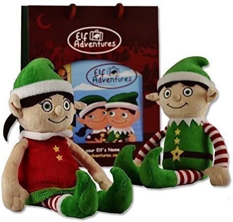 Elf Adventures Boy &amp; Girl Elf Soft Toy Toddler Set - Story Book, Letter from Santa for Elf on the Shelf, Baby's 1st Christmas
