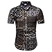 Produktbild Shangqi Herren Kurzarm Strand T-Shirt Strand Party-Feiertag der Hawaiihemden-Männer Herren Revers Kurzarm Hip Hop T-Shirts Bedrucktes Hemd Top Bluse Vintage Shirts Bequem Sport Freizeit Kleidung