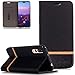 Produktbild FNBK Huawei P20 Plus Hülle Leder,Huawei P20 Plus Handyhülle Schwarz,Handyhülle Tasche Denim PU Leder Wallet Flip Case Holster Klapphülle Ständer Kartenschlitz Silikon fürHuawei P20 Plus