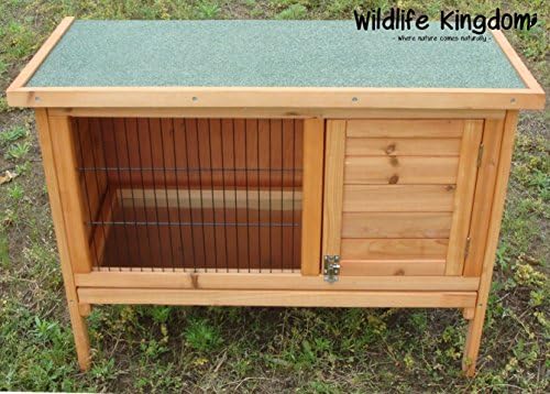 Wildlife Kingdom 1001 Wooden Rabbit Hutch 3FT Guinea Pig Pet Ferret Coop Outdoor House with Opening Roof &amp; Pullout Tray