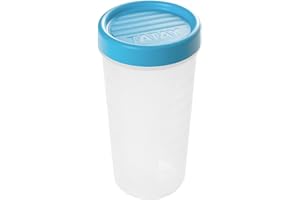 TATAY Food Storage, Airtight, 0.6L of Capacity, Screw Lid, BPA free, Suitable Microwave and Dishwasher, Blue. Measures: 8,5 x 8,5 x 16,5 cm