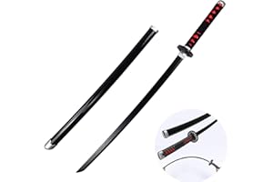 Katana Schwert, Katana Demon Slayer, Anime Schwert, Samurai Schwert, Ubephant 104cm Tanjiro Katana Bambus Anime Katana Cosplay Schwert Samurai Schwert Bamboo Blade Prop Waffe Deko Sammlerstück