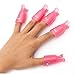 SupplyEU 10Pcs Plastic Acrylic Nail Art Soak Off Clip Cap UV Gel Polish Remover Wrap Nail Tool Pink