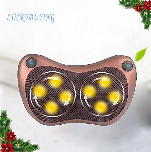 Preisvergleich Produktbild Shiatsu Nackenmassagegerät mit Wärme - Schulter - Fußmassagegerät - Knetmassagekissen mit Wärme Doppelbindung 8 Tiefknetende Massage AMQ-2