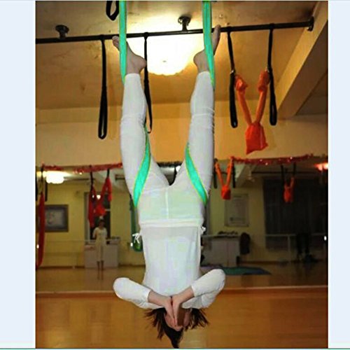 Pellor 5M Deluxe Air Fliegen Yoga Rutschfeste Hammock Aerial Yoga Hammock Fitness Schwingen Hängematte Hängetuch mit 440 lb Belastung - 4