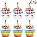 Produktbild Unomor 36 Stücke Einhorn Cupcake Toppers für Einhorn Geburtstag Dekoration