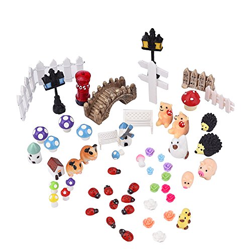 56 Pieces Fairy Garden Accessories Miniatures Ornaments Kit for DIY Dollhouse Decor reviews 56 Pieces Fairy Garden Accessories Miniatures Ornaments Kit for DIY Dollhouse Decor