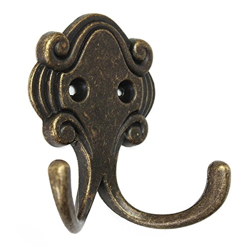 Zedtom 5stk Vintage Kleiderhaken Nostalgischen Haken Garderobenhaken Mantelhaken Wandhaken – Double Haken - 3