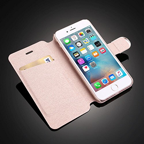 For iPhone 5s Case,L-FADNUT Bling Jewellery Crystal Rhinestone Flip PU Leather Case,3D Butterfly [Magnetic Diamond Buckle] with Stand Wallet Card Holder For iPhone 5/5s - Rose Gold