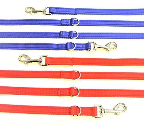8ft11ft-Police-Style-TrainingObedienceMulti-Functional-Dog-Lead-20mm-Cushioned-Webbing-In-Red-Or-Blue