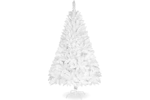 GREATOOL Árbol de Navidad Artificial, 210CM 800tips, Blanco, Material PVC, Soporte de Metal (210 CM, Blanco Arból Navidad)