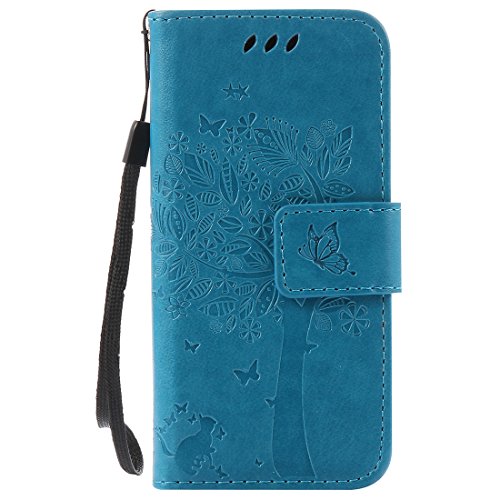 Nancen Tasche Hülle für Apple iPod Touch 5 / 6 (4,0 Zoll) Flip Schutzhülle Zubehör Lederhülle mit Silikon Back Cover PU Leder Handytasche im Bookstyle Stand Funktion Kartenfächer Magnet Etui Schale