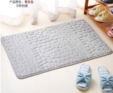 Door mat hall kitchen floor mat mat bath water absorption scouring pads foot in the door door mat ,60*90cm the portal economic, small stones (Gray)