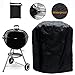 Produktbild Grill Abdeckhaube, iKulilky Kugelgrill Abdeckung Wasserdicht BBQ Cover Gasgrill Schutzhülle Haube für Weber, Brinkmann, Char Broil, Holland usw grill Kugelgrill gasgrill, Rund (71x68cm) - Schwarz