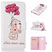 Produktbild Nancen Samsung Galaxy J5 2016 / SM-J510X (5,2 Zoll) Handyhülle Ledertasche Gemalt Erleichterung Prägung Relief Kleine Frische Teddy Bär Muster Bookstyle PU Leder Hülle Flip Cover Etui mit Standfunktion Magnetverschluss Brieftasche / Wallet und Card Slot Case Handy Schutzhülle