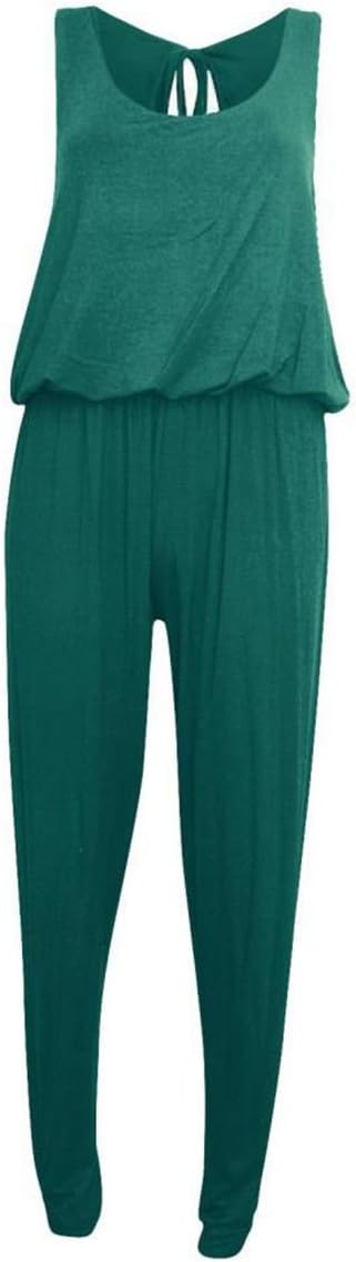 GirlzWalkWomen's Plain Puffball Jumpsuit Ladies Tie Back Sleeveless Puffball Playsuit