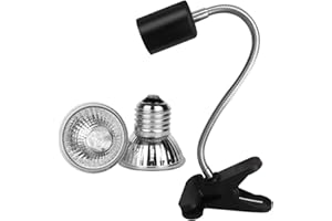EBKCQ Lámpara de calor de tortuga, 25 W x 2 reptiles, lámpara de tortuga UVB con soporte, lámpara de tortuga para acuario, lagartos, tortugas, serpientes