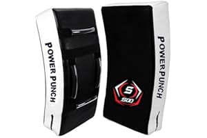 SOO Large Kick Shield Curved & Straight Pad | Shock Absorbing Gel Foam Shield For Martial Arts Training, UFC, MMA, Kickboxing and Karate | Heavy Duty PU Outer Cover