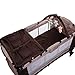 Homcom Portable Baby Child Travel Cot Playpen Play Pen Bed Bassinet Brown Entryway