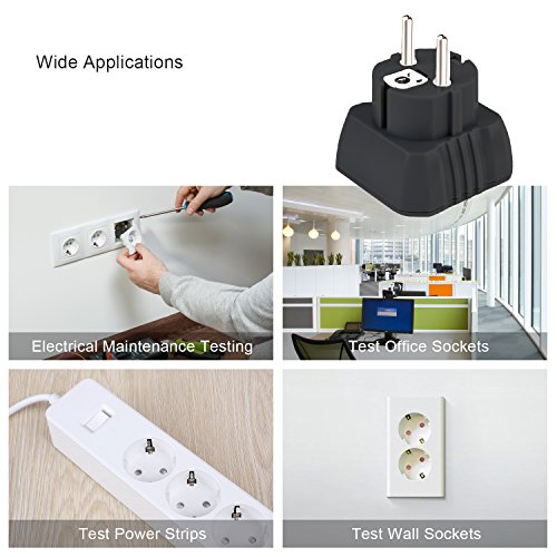 Tacklife -EST02 Advanced Steckdosen Tester Automatischer Stromkreis-Detektor Polaritätsprüfer für Leiter, Neutralleiter und Erde Tester, 1 Stück - 6