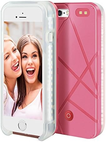ONTA LED Illuminated Power Bank Battery Charger Cell Phone Case Cover for iPhone 6 plus,Light Up Luminous Selfie Cell Phone Cover for 5.5Inch,Flashlight fit for Night Life,Selfie (Pink)