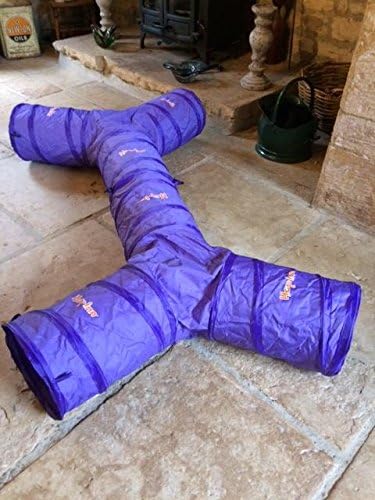 'Hop Inn' Rabbit Tunnels Hideouts Cat Tunnels x 2 - Tear Resistant - STRONG Material and Frame (Purple)
