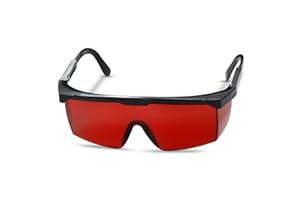 FREEMASCOT OD 4+ 190nm-550nm Wavelength Laser Safety Glasses for Typical 405nm, 445nm, 450nm,520nm,532nm Laser Light for Hair Removal Laser Treatment Eye Protection Goggles (Red)