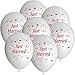 Produktbild 50x Rundballons "Just Married" Weiß Ø25cm + Geschenkkartenset + PORTOFREI mgl. + Helium & Ballongas geeignet. High Quality Premium Ballons vom Luftballonprofi & deutschen Heliumballon Experten. Luftballon Deko zur Hochzeitsfeier und tolles Luftballon Geschenk zur Hochzeit.