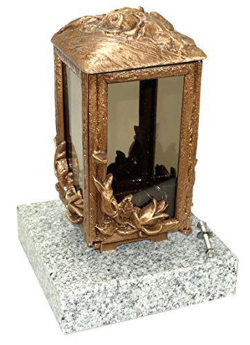 Grablaterne B0611 Bronze Granitsockel (Viccount white)