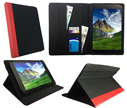 Medion LifeTab E10511   E10513   X10311 10 1 zoll Black with Red Trim Universal Wallet Case Cover Folio   10 - 11 zoll   von Sweet Tech