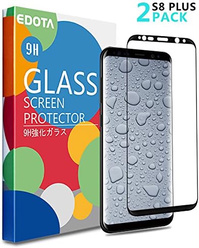 Galaxy S8 Plus Screen Protector,Edota [2-Pack] Full Coverage Case Friendly Scratch Resistant HD Anti-Bubble Clear Curved Tempered Glass Screen Protector Film for Samsung Ga (Galaxy S8 Plus 2-Pack)