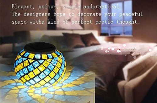 Signstek RGB Farbwechsel LED Solarlampe Tischleuchte Nachtlicht Garten-Licht Lichtsteuerfunktion (Blau) - 2