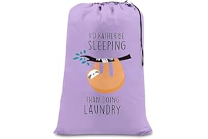 Flintronic Duży worek na pranie 61 × 91 cm, skladana torba do przechowywania, brudne ubrania, z zamknięciem na sznurek, trwała, do podróży, łazienki, sypialni, akademika, fioletowy