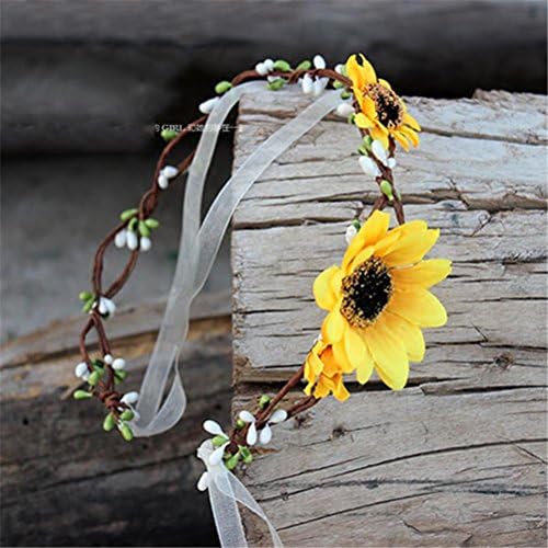 QCBC Wedding HeaddressGarland Bridemaid Flower Bridal Wreath Vacation Artificial Flower Rattan Head Wreath For Hair Floral Bridal Hair Accessory Wedding Flower Headpiece