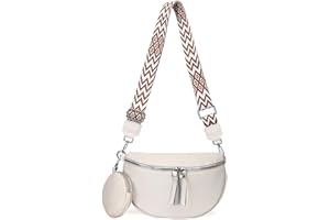 MXDHOKY Borsa Messenger Da Donna Con Cintura Larga, Marsupio Vintage Largo Da Donna, Marsupio Da Donna In Pelle Vintage, Adatto Per Escursioni, Esercizio Fisico (Beige)