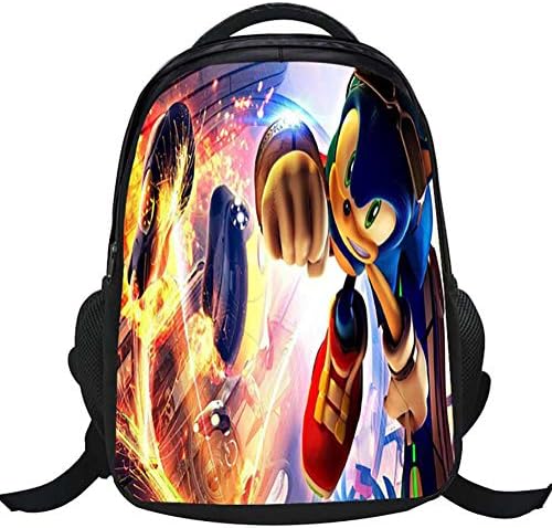 Sonic Printing Backpack, Travel Casual Daypack, Resistant Compartment School Bag Work Rucksack,C