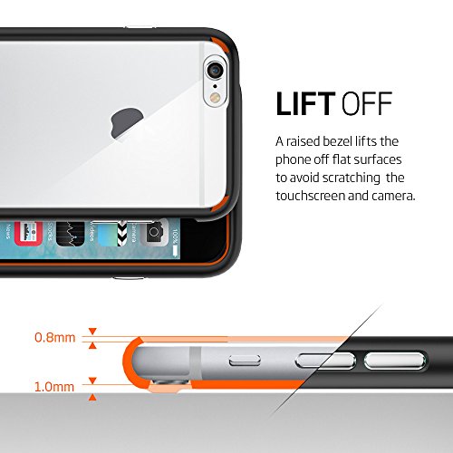 Spigen - Funda iPhone 6 6s  Carcasa con Tecnolog  a de coj  n de aire y protecci  n h  brida de ca  da  Negro
