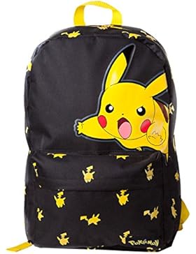 Bioworld POKEMON Big Pikachu Print Backpack Rucksack, 45 cm, 15 liters, Schwarz (Black)