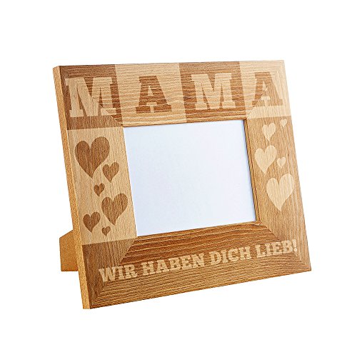 Bilderrahmen mit Gravur für Mama – Standard – Wir haben dich lieb – Rahmen aus Holz – Originelle Muttertagsgeschenke – Fotorahmen als dekoratives Weihnachtsgeschenk - 3