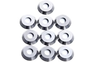 DAZZLEEX Lot de 10 Inserts Ronds en carbure de tungstène pour Outil de Tournage du Bois 12 mm