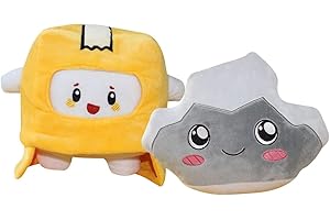 Benolls 2 Pcs Boxy and Foxy Plush Stuffed Animals Anime Figure Doll Toys Soft Cartoon Plushies Removable Hat Cute Plush Pillow (Boxy+Rocky Plush Toy)