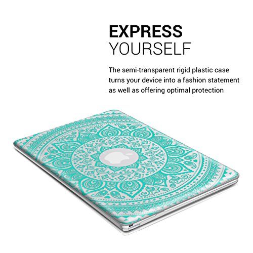 kwmobile Crystal Case Hülle für Apple MacBook 12″ mit Indische Sonne Design – Schutzhülle Laptop Cover klar in Mintgrün Transparent - 4