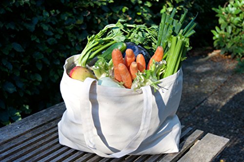 Stabile 300 g/m² Einkaufstasche aus Bio-Baumwolle in Premium-Qualität Jutebeutel Tragetasche Stoffbeutel Shopper - 5