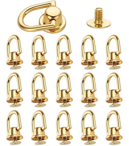 60 Pezzi Rivetti A Vite Per Pelletteria - Testa Ad Anello 8mm In