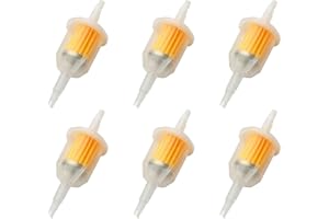 FUGLUS Lot de 6 filtres à essence universels 6 mm pour moto, tondeuse à gazon, scooter, mobylette, voiture, voiture, automobile, cyclomoteur diesel, haute densité, filtre à carburant réutilisable avec