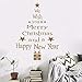 Price comparison product image Gaddrt Merry Christmas Wall Sticker Tree Letters Stick Mural Home Room Decor Wall Art Decal (Gold)