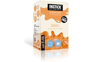INSTICK JUST ADD WATER INSTICK Bevanda istantanea senza zucchero per prodotti lattiero-caseari (Caramello) - 1 confezione per 12 x 0,5 L - Ideale per latte, yogurt, skyr, quark - Vegana e a basso contenuto calorico