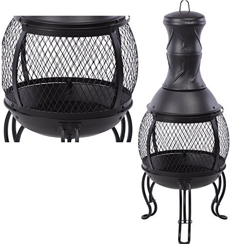 JEMIDI Terrassenkamin Kamin Terrassen Ofen Gartenkamin Garten Balkon Feuerstelle Feruerkorb - 2